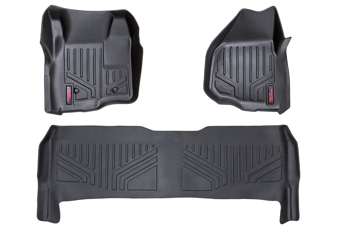 Rough Country Floor Mats | FR & RR | Depressed Pedal | Ford F-250/F-350 Super Duty (11-16)