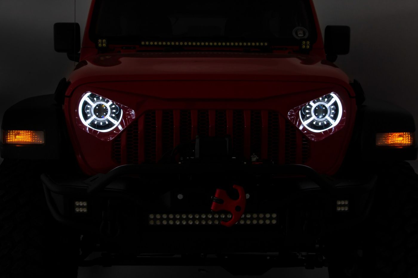 Rough Country 9 Inch DRL Halo LED Headlights | DOT Approved | Jeep Gladiator JT/Wrangler JL (18-26)