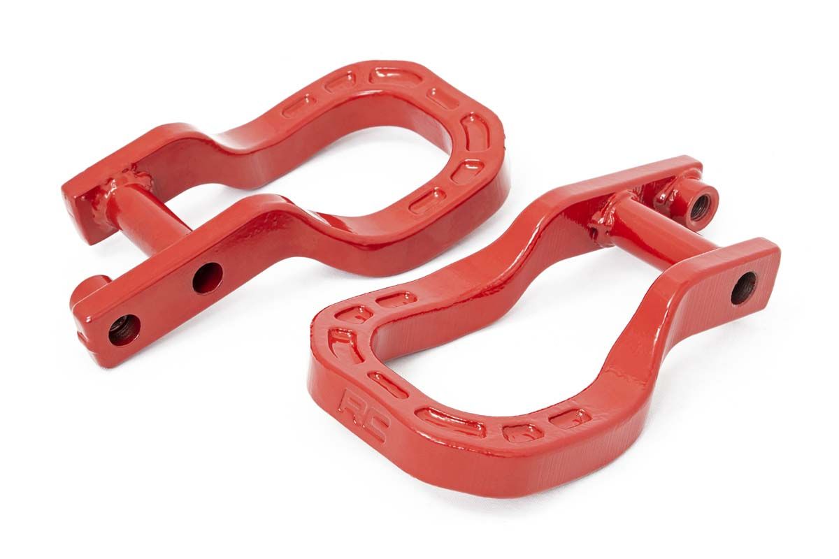 Rough Country Tow Hooks | Forged | Red | Chevy Silverado 1500 2WD/4WD (2019-2022)