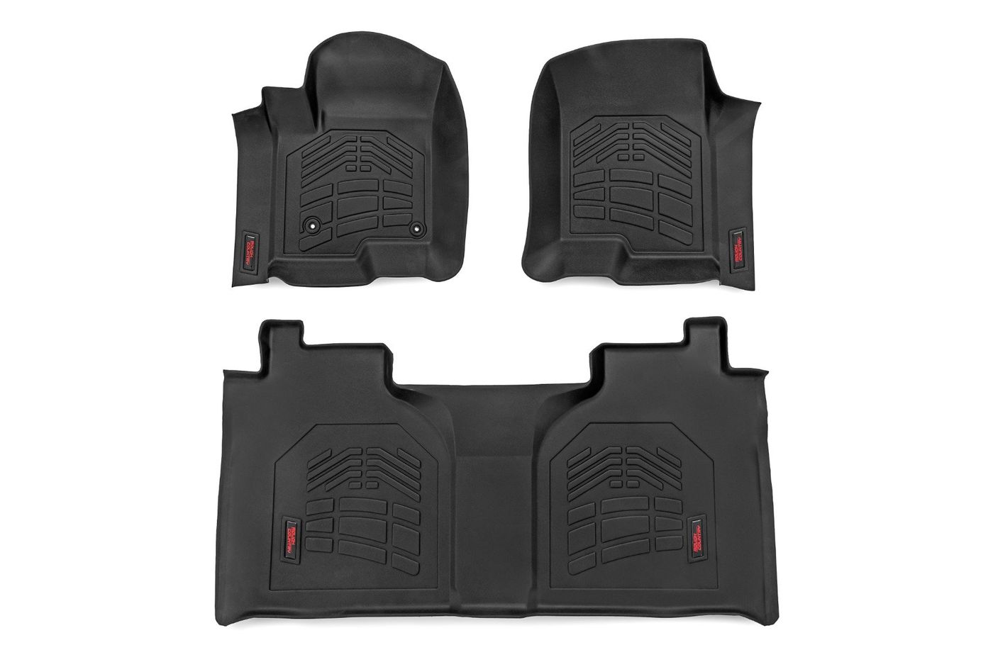 Rough Country Sure-Fit Floor Mats | FR & RR | FR Bucket | Crew | Chevy/GMC 1500/2500HD/3500HD (19-26)