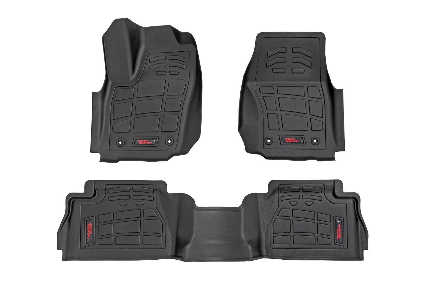 Rough Country Sure-Fit Floor Mats | Front & Rear | Double Cab | Toyota Tacoma (24-26)