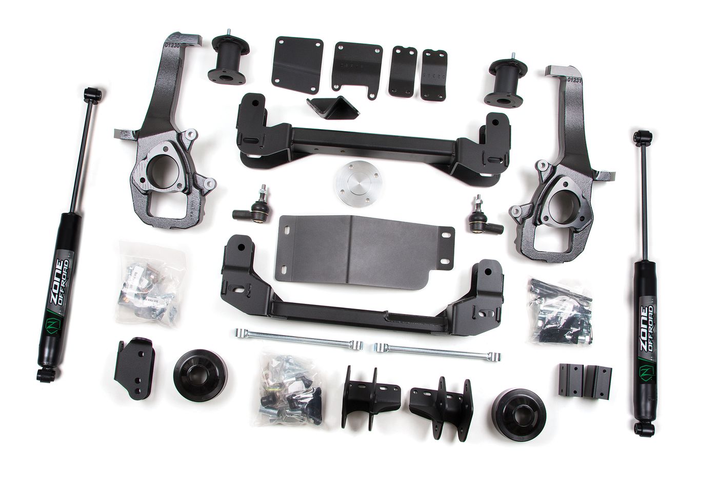 Zone Offroad 4" Strut Spacer Lift Kit ; Nitro Shocks
