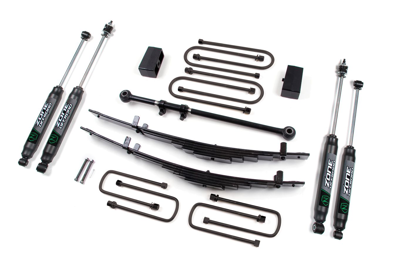 Zone Offroad 4" Leaf Spring Lift Kit ; Nitro Shocks