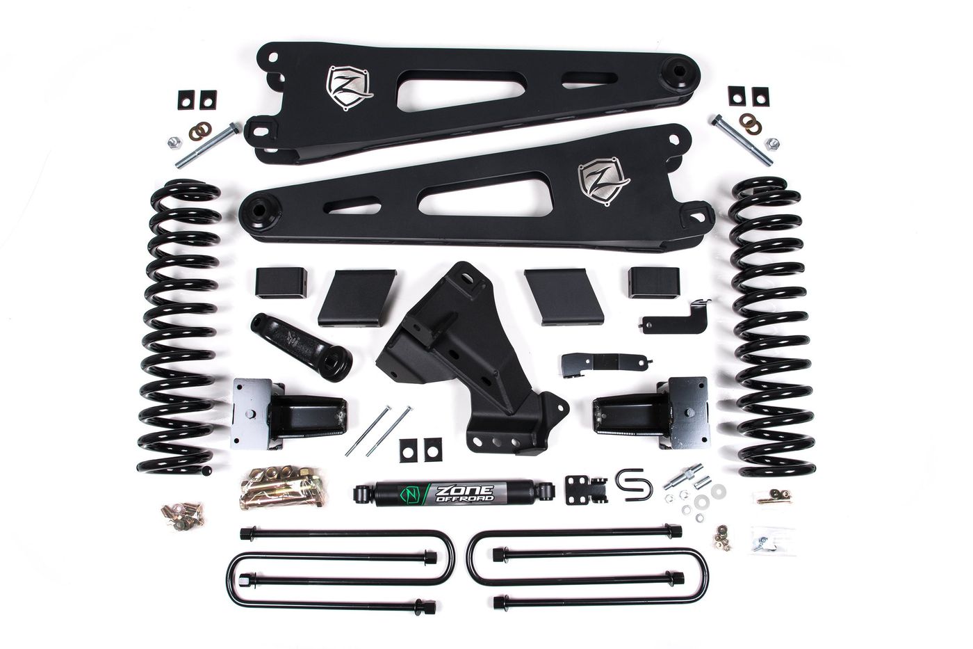 Zone Offroad 5" Radius Arm Lift Kit, 3" Rear Lift, Block; 2 Leaf Main, No Shocks
