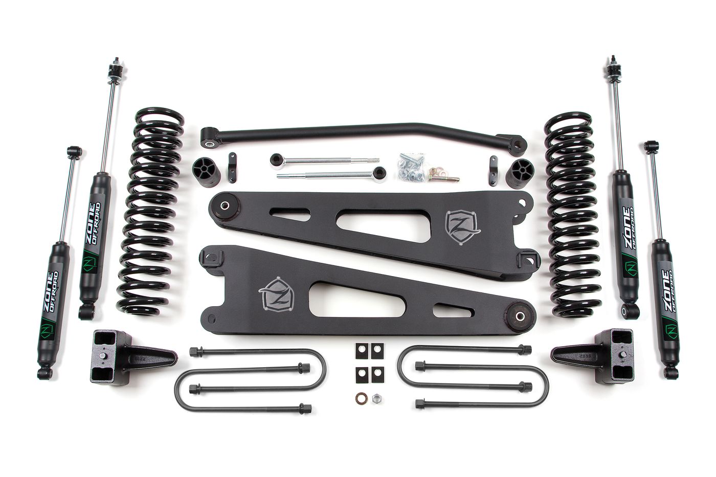 Zone Offroad 4 Inch Radius Arm Lift Kit ; Nitro Shocks