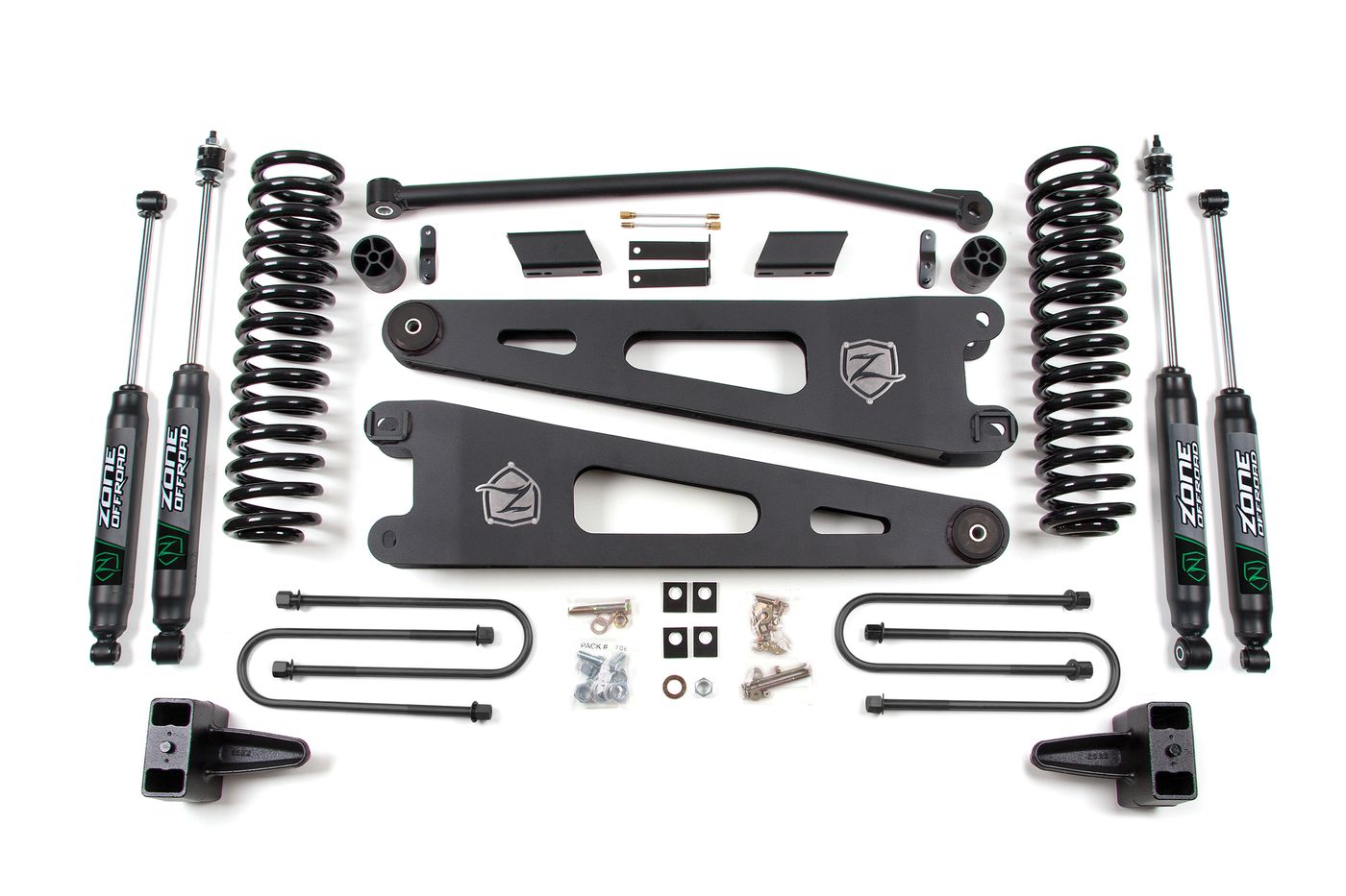 Zone Offroad 4" Radius Arm Lift Kit ; Nitro Shocks