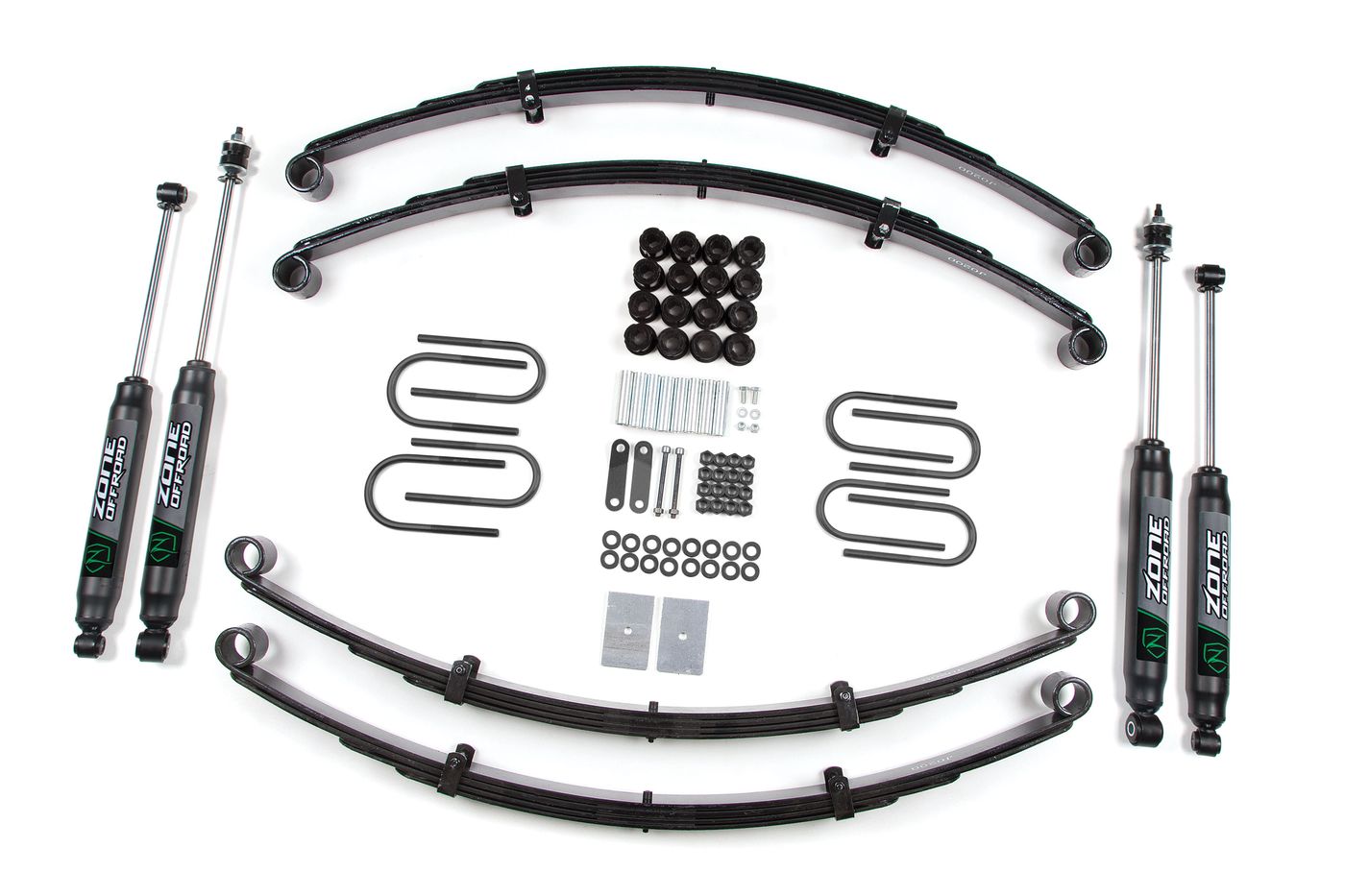 Zone Offroad 2" Leaf Spring Lift Kit ; Nitro Shocks