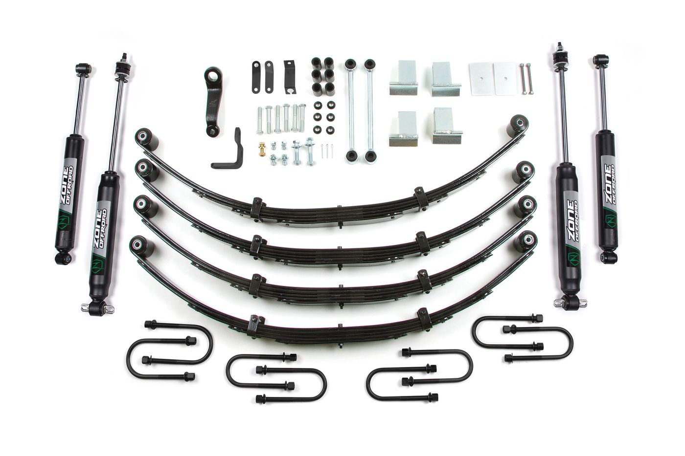 Zone Offroad 4" Leaf Spring Lift Kit ; Nitro Shocks